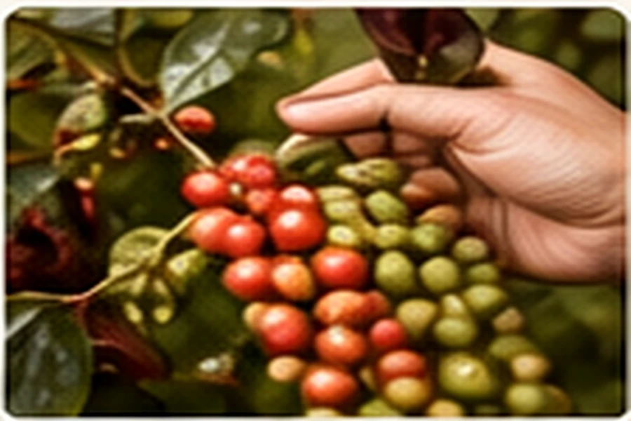 Buah kopi pada tanaman